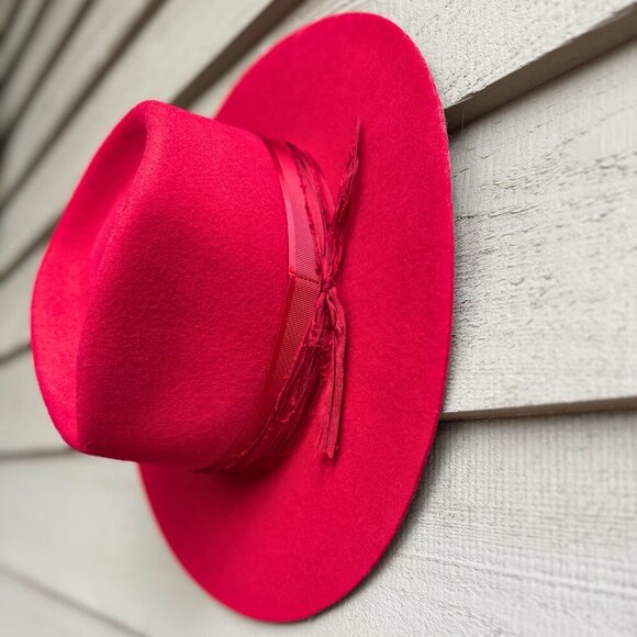 Grand Central Custom Red Felt Wide Brim Western Hat 7 1/4 main image 12